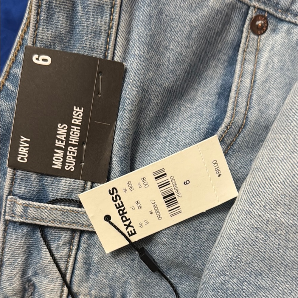 Light Blue Distressed High Rise Mom Jeans - Picture 6 of 6